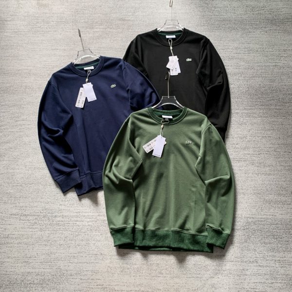 Luxury Lacoste Long Sleeves Green Cotton Classic Luxury