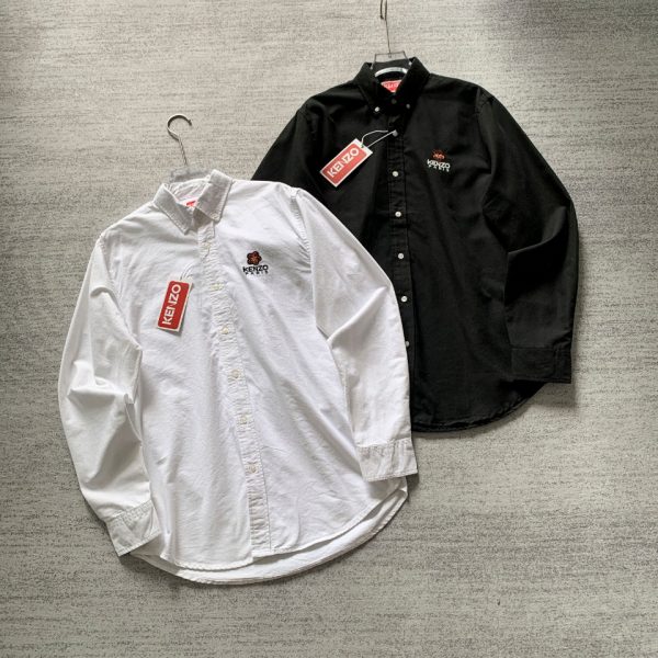 Premium Kenzo Long Sleeves Black Cotton Embroidered Collection