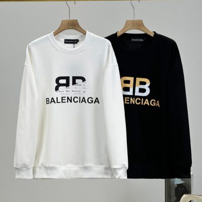 Luxury Balenciaga Sweatshirts Black Cotton Gradient Style