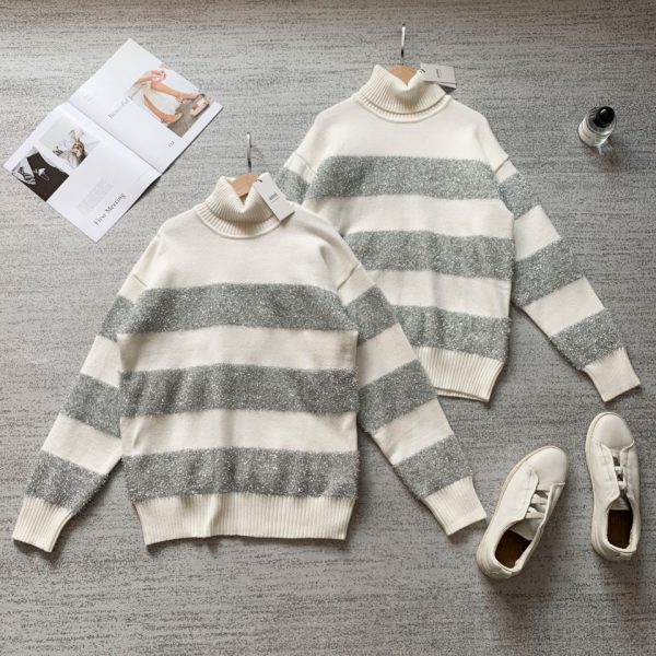 Best Selling Ami Sweaters Silver Nylon Classic Style