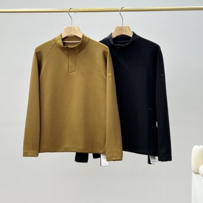 High Quality Descente Long Sleeves Brown Fleece Urban Collection
