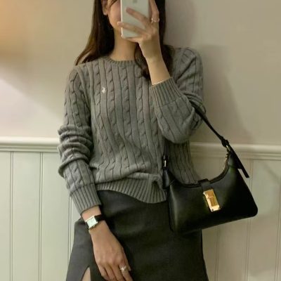 Premium Quality Ralph Lauren Sweaters Black Knit Solid Luxury