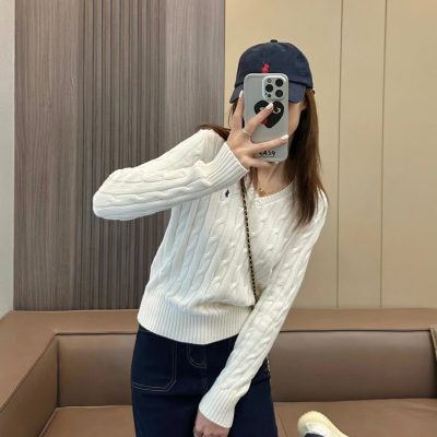 Premium Ralph Lauren Sweater Black Knit Solid Style