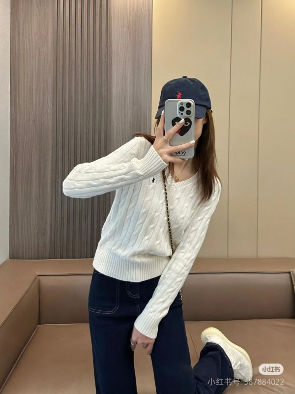 Premium Ralph Lauren Sweater Black Knit Solid Style