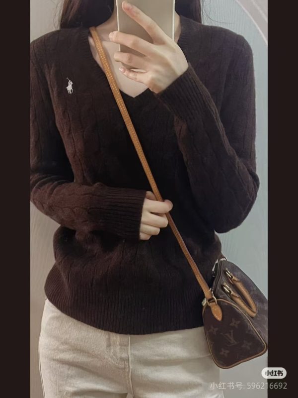 Luxury Ralph Lauren Sweater Black Knit Solid Style