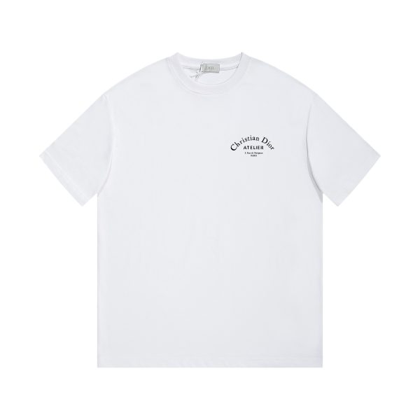 Premium Dior Short Sleeves White Cotton Logo Collection
