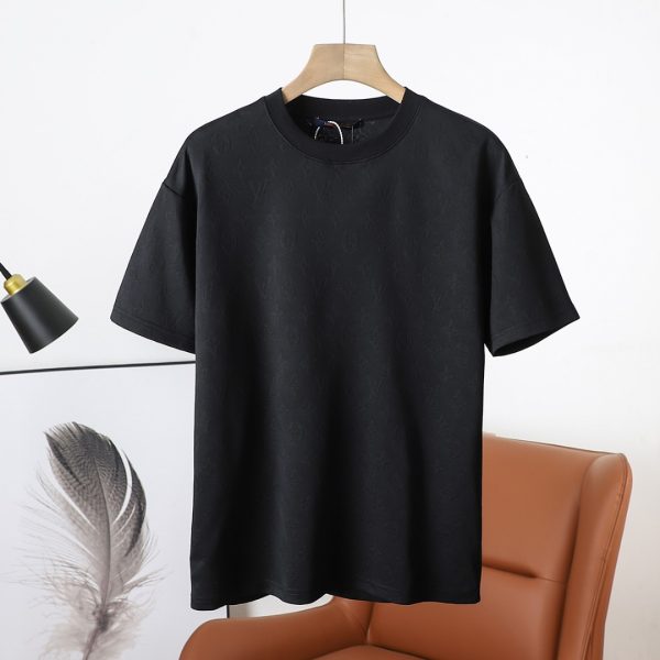 Best Selling Louis Vuitton Short Sleeves Black Cotton Jacquard Style
