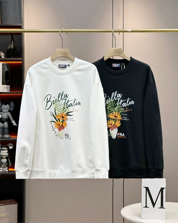 Best Selling Fila Sweatshirts Black Casual Luxury