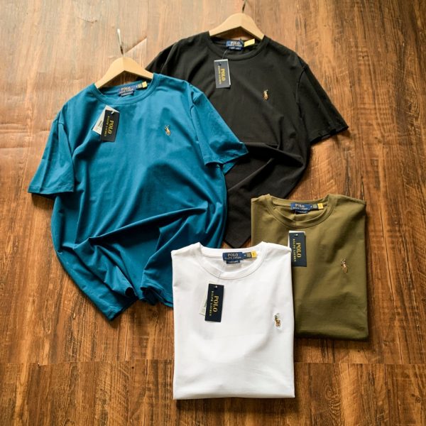 Luxury Ralph Lauren Short Sleeves Black Cotton Logo Luxury