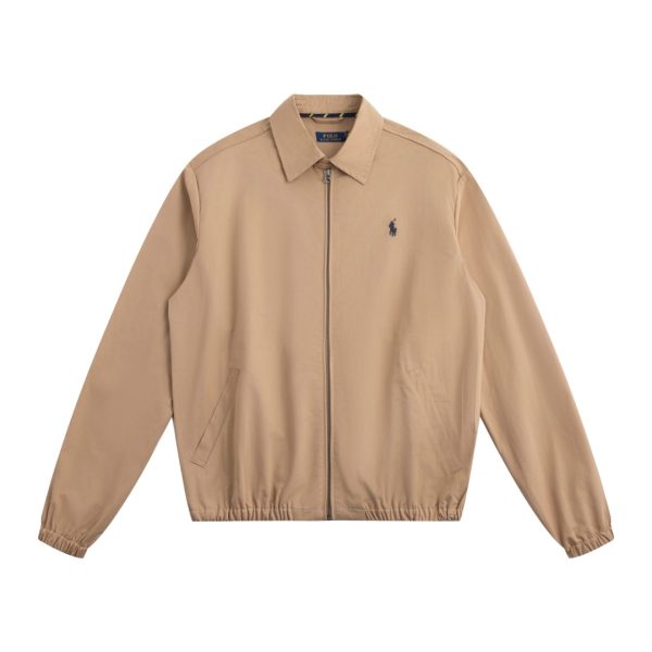 High Quality Ralph Lauren Coat Khaki Cotton Classic Style