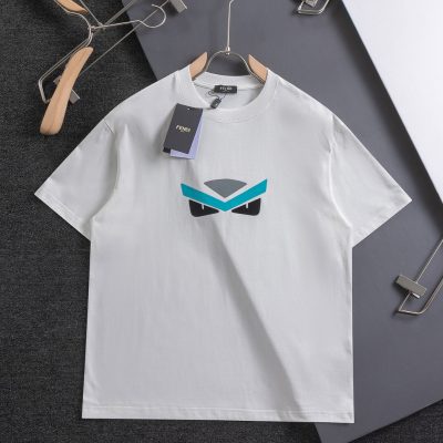 Premium Quality Fendi Short Sleeves Blue Cotton Washed Collection