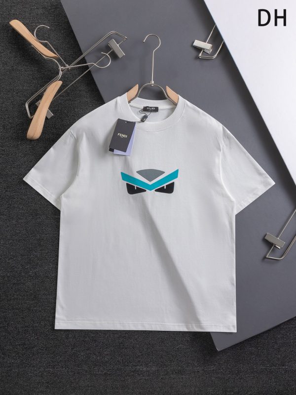 Premium Quality Fendi Short Sleeves Blue Cotton Washed Collection