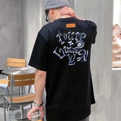 High Quality Louis Vuitton Short Sleeves Cotton Print Luxury