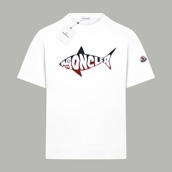 Best Selling Moncler Short Sleeves Black Cotton Print Luxury
