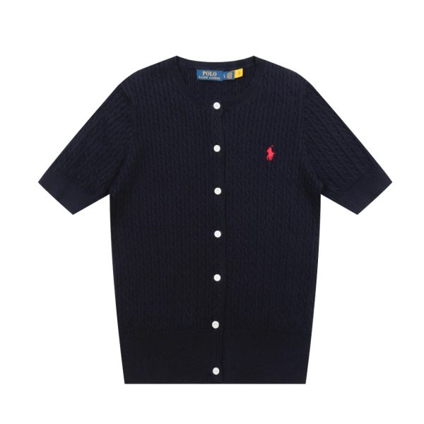 Premium Ralph Lauren Short Sleeves Black Knit Solid Luxury