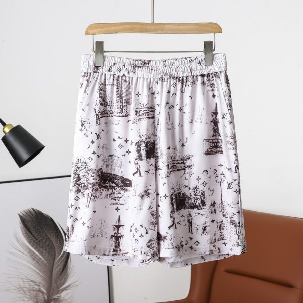 Premium Louis Vuitton Shorts White Silk Minimalist Luxury