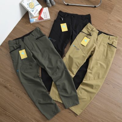 High Quality Ami Trousers Black Polyester Embroidered Style