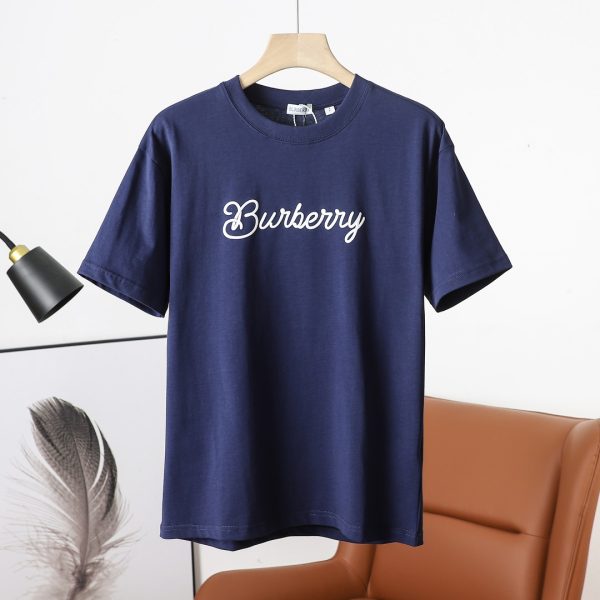 Luxury Burberry Short Sleeves White Cotton Print Style
