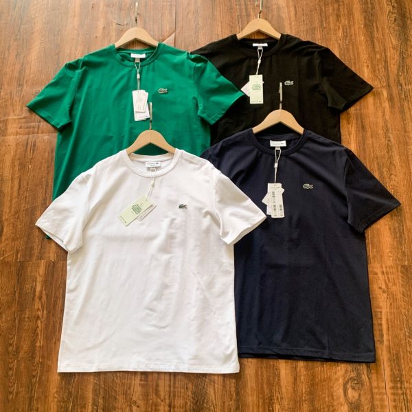 Premium Lacoste Short Sleeves Black Cotton Sporty Collection