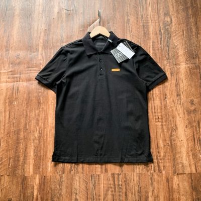 Luxury Zegna Short-Sleeved Black Cotton Classic Luxury