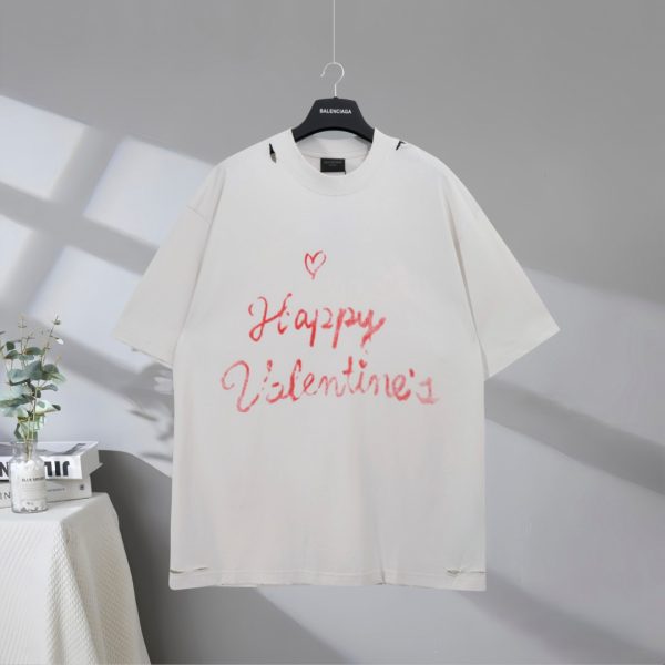 Luxury Balenciaga Short Sleeves Red Cotton Classic Luxury