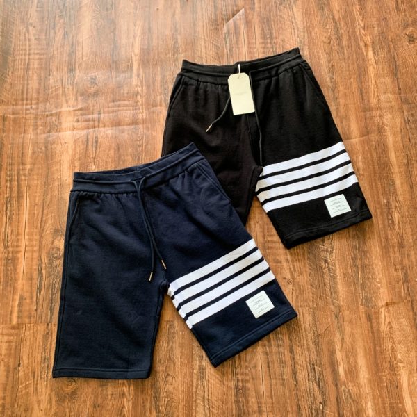 High Quality Thom Browne Shorts Black Cotton Preppy Luxury