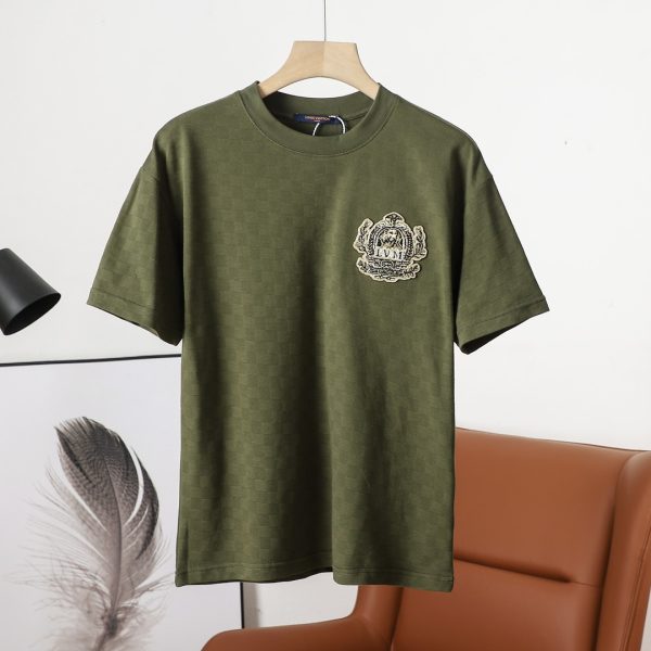 Luxury Louis Vuitton Short Sleeves Gold Cotton Jacquard Luxury