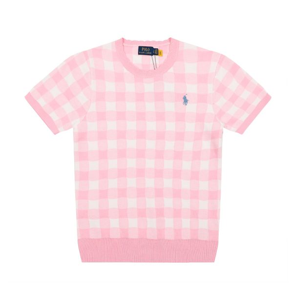 Premium Ralph Lauren Short Sleeves Navy Knit Plaid Collection