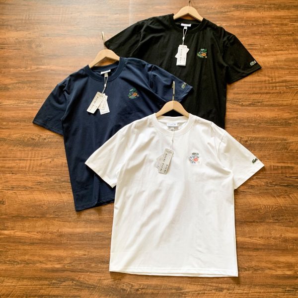 Premium Lacoste Short-Sleeved T-Shirts White Cotton Classic Collection