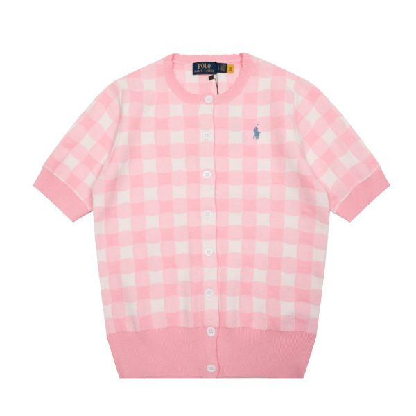 Best Selling Ralph Lauren Short Sleeves Navy Cotton Plaid Luxury