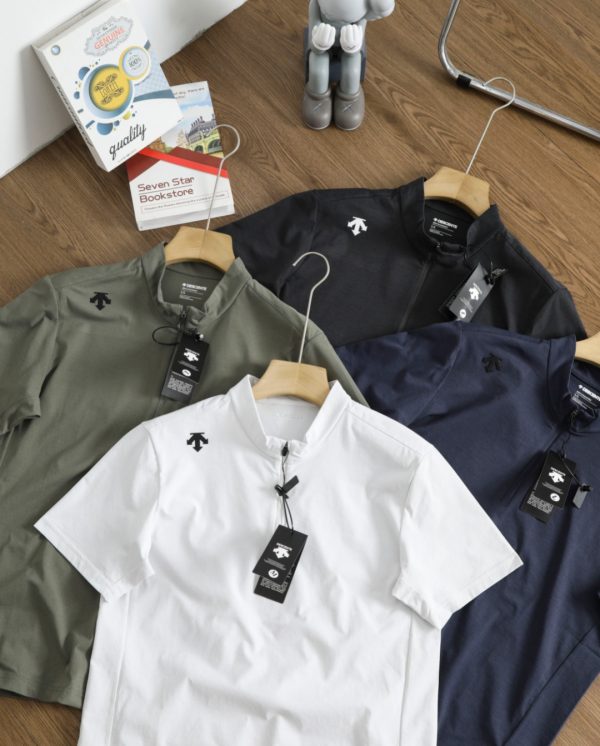 Premium Descente Short Sleeves Black Polyester Breathable Collection