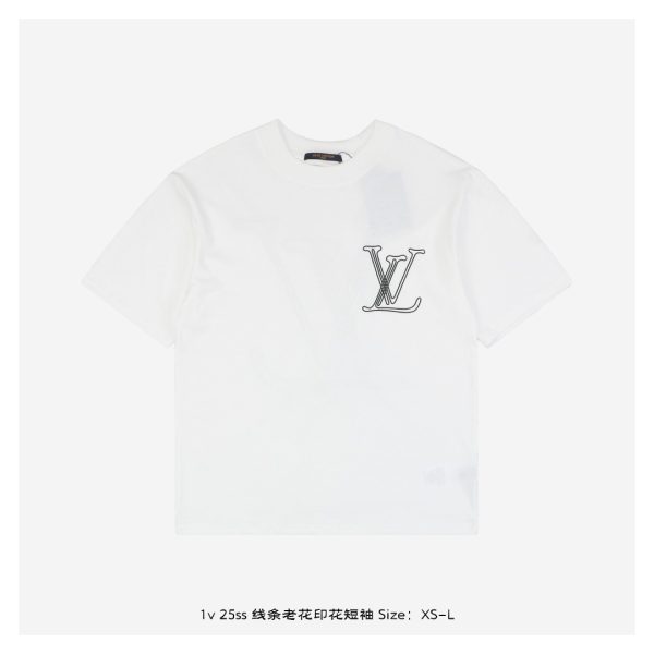 High Quality Louis Vuitton Short Sleeves Cotton Print Luxury