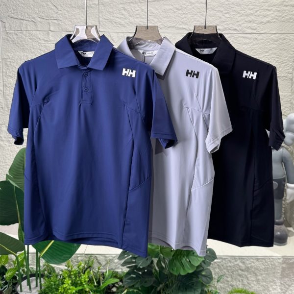 Premium Helly Hansen Short-Sleeved Shirt Gray Silk Casual Collection