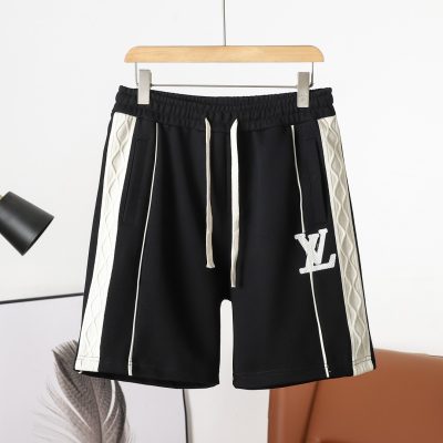 Premium Louis Vuitton Shorts Yellow Cotton Embroidered Style