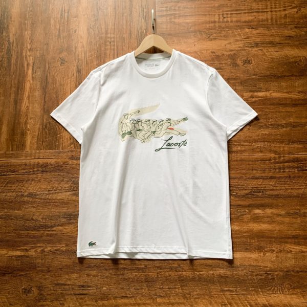 Premium Quality Lacoste Short Sleeves Yellow Cotton Print Collection
