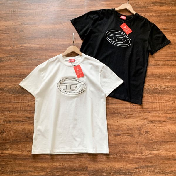 Luxury Diesel Short-Sleeved Shirt Black Cotton Classic Luxury