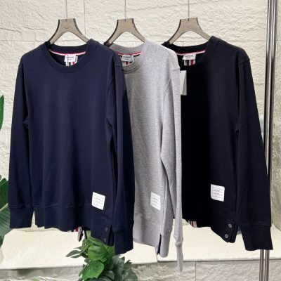 Premium Thom Browne Sweatshirts Black Knit Classic Style