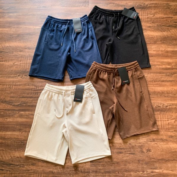 Luxury Lululemon Shorts Black Knit Breathable Collection