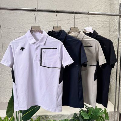 Best Selling Descente Short-Sleeved Black Cotton Breathable Style