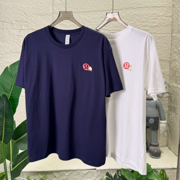 High Quality Lululemon Short Sleeves Navy Logo Collection