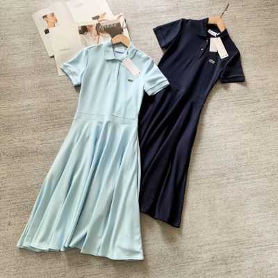 Premium Lacoste Short-Sleeved Dress Sky Elegant Style