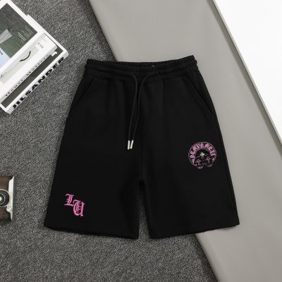 High Quality Chrome Hearts Shorts Pink Cotton Embroidered Luxury