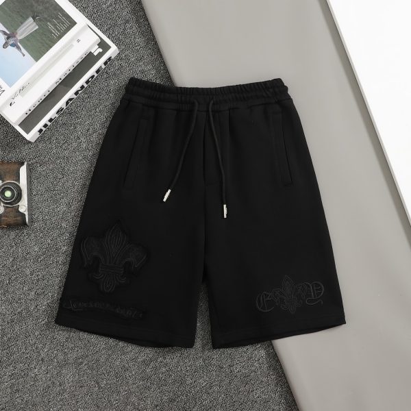 Luxury Chrome Hearts Shorts Black Cotton Patchwork Luxury