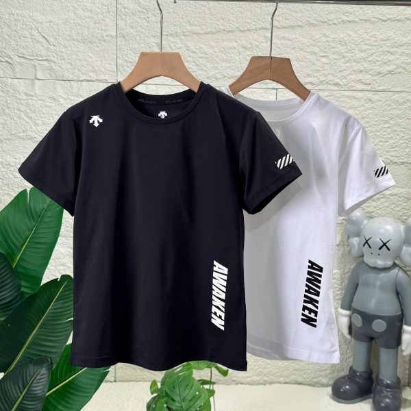 High Quality Descente Short-Sleeved Shirt Black Knit Breathable Collection