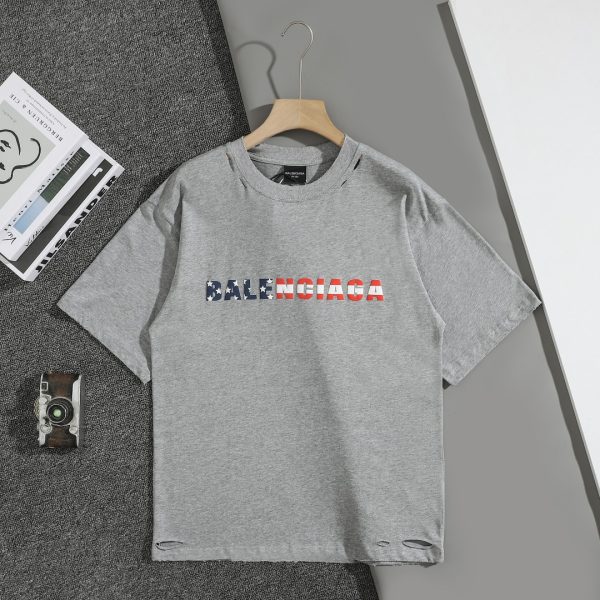 Best Selling Balenciaga Short Sleeves Black Cotton Logo Collection