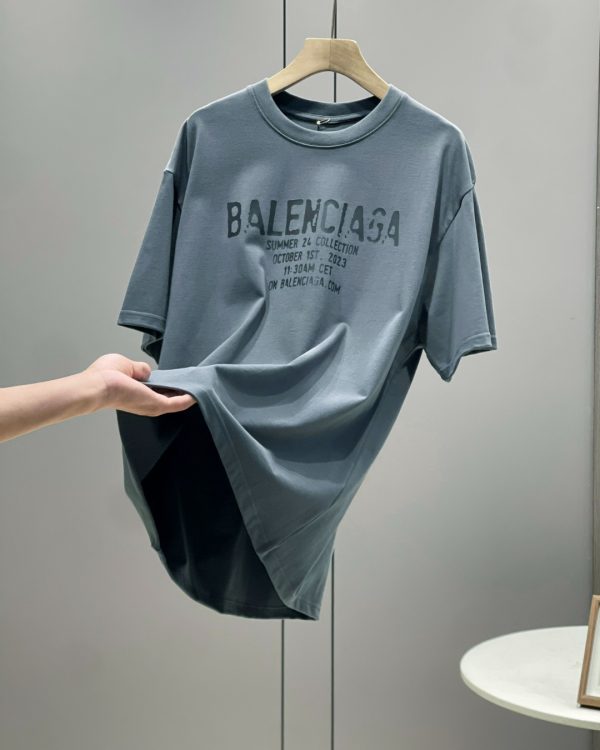Premium Quality Balenciaga Short Sleeves Black Cotton Print Style