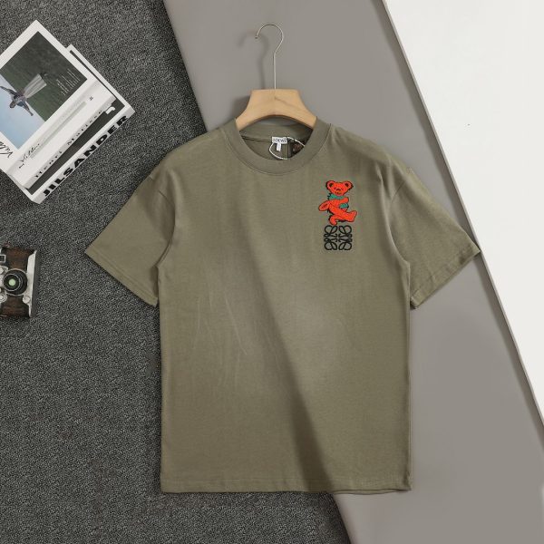 Premium Quality Loewe Short Sleeves Green Cotton Washed Style