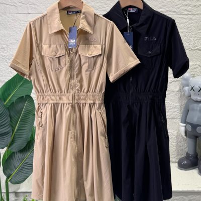 High Quality Fila Dress Khaki Modern Style