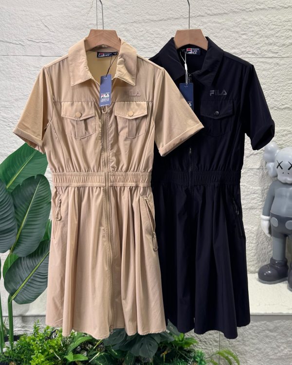 Luxury Fila Dress Khaki Modern Style