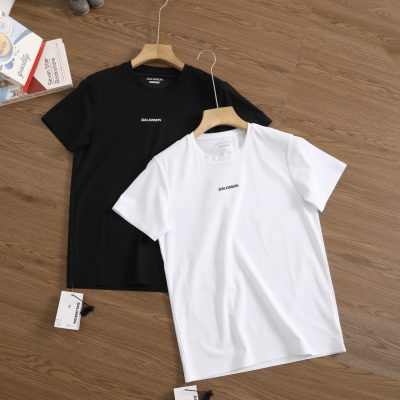 Premium Quality Salomon Short Sleeves Black Silk Logo Luxury
